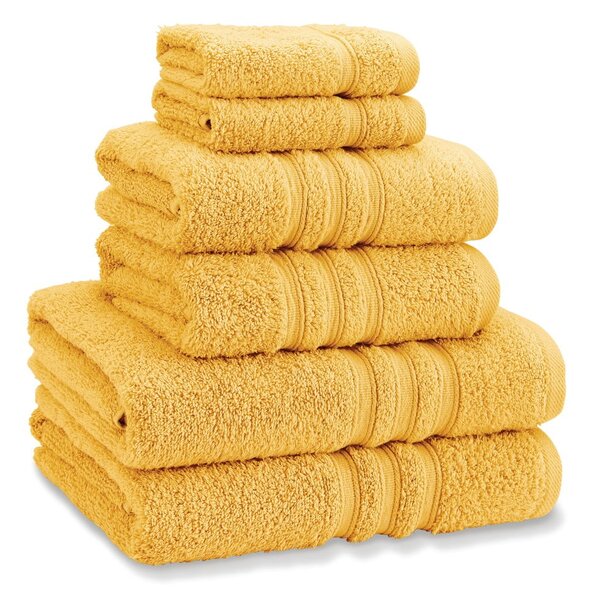 Żółte bawełniane ręczniki frotte zestaw 6 szt. Zero Twist – Catherine Lansfield