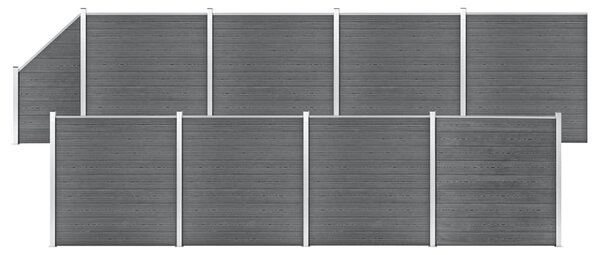 Ogrodzenie WPC, 8 paneli kwadratowych, 1 skośny, 1484x186 cm