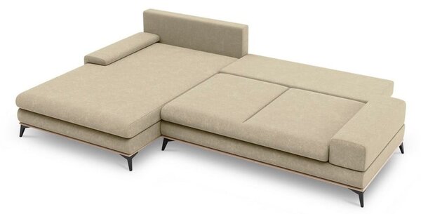 Beżowy rozkładany narożnik Windsor & Co Sofas Planet, lewostronny
