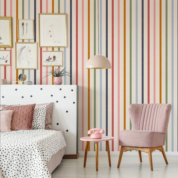 Tapety Jasne, wielobarwne paski na jasnym tle, Tapety Geometryczne, Tapety w paski, a01184 : Uwalls.pl