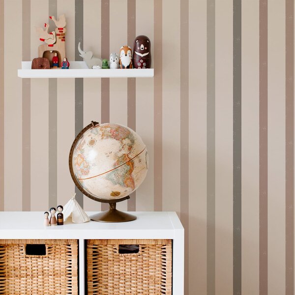 Tapety Neutralne paski w ciepłych odcieniach beżu, Tapety Geometryczne, Tapety w paski, a01184v1 : Uwalls.pl