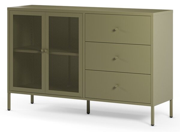 Zielona metalowa komoda 140x90x40 cm Fayna – Marckeric