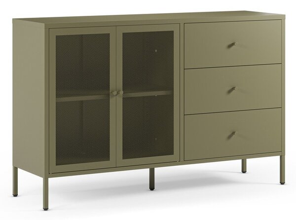 Zielona metalowa komoda 140x90x40 cm Fayna – Marckeric