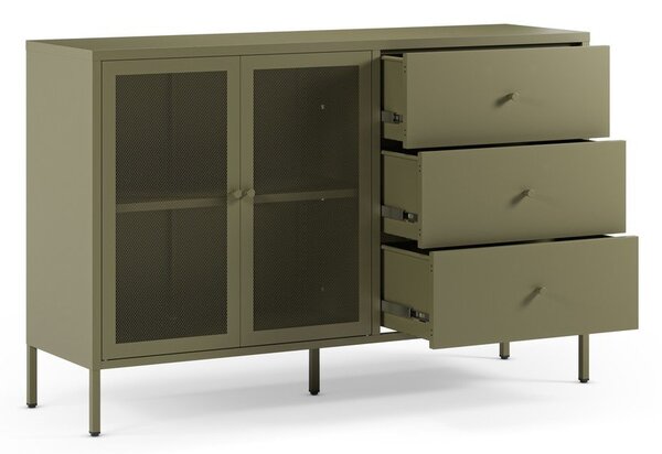 Zielona metalowa komoda 140x90x40 cm Fayna – Marckeric