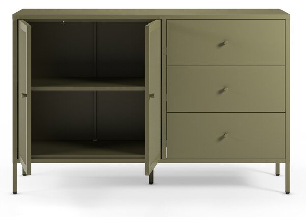 Zielona metalowa komoda 140x90x40 cm Fayna – Marckeric