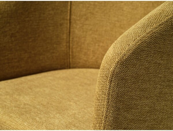 Musztardowy tapicerowany fotel jadalniany z podłokietnikami Easton – Unique Furniture