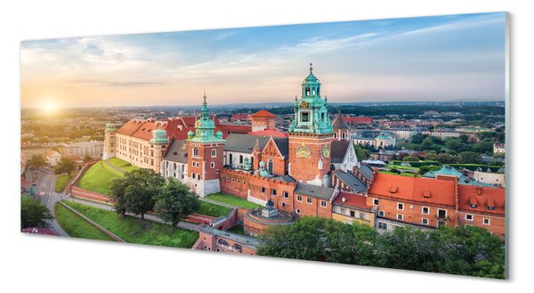 Obraz na szkle Kraków Zamek panorama wschód słońca