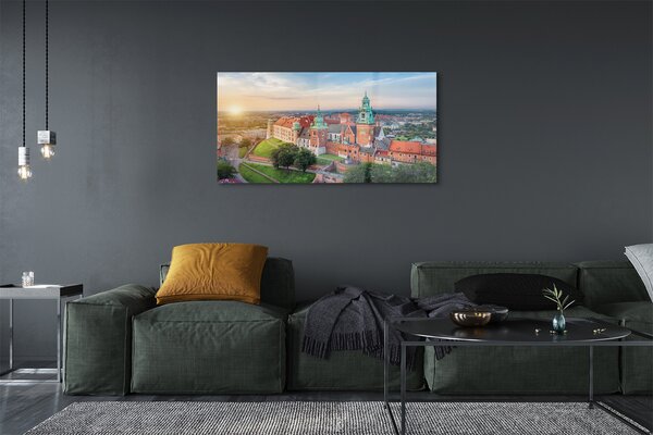 Obraz na szkle Kraków Zamek panorama wschód słońca
