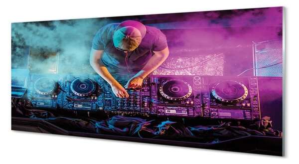 Obraz na szkle Konsol DJ kolorowe światła