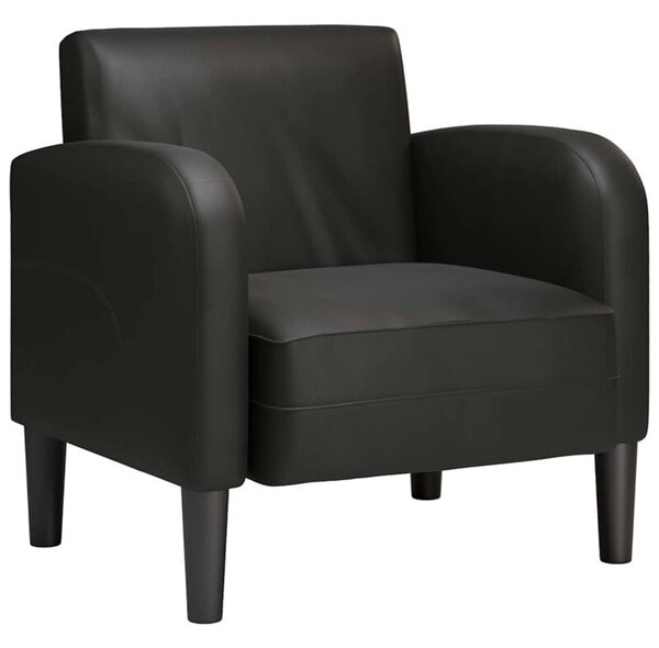 Sofa fotel z podÅokietnikami czarny 54 cm skÃ³ra ekologiczna