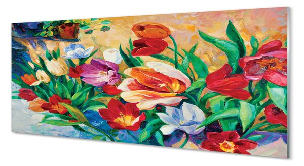 Szklany Panel Polne Kwiaty