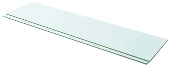 Półki, 2 szt., szklany, przezroczysty panel, 100 x 25 cm