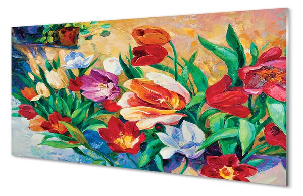 Szklany Panel Polne Kwiaty