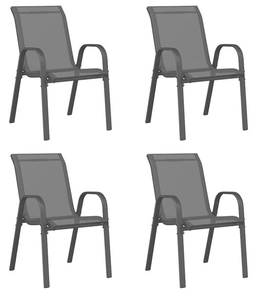 Sztaplowane krzesła ogrodowe, 4 szt., czarne tworzywo textilene