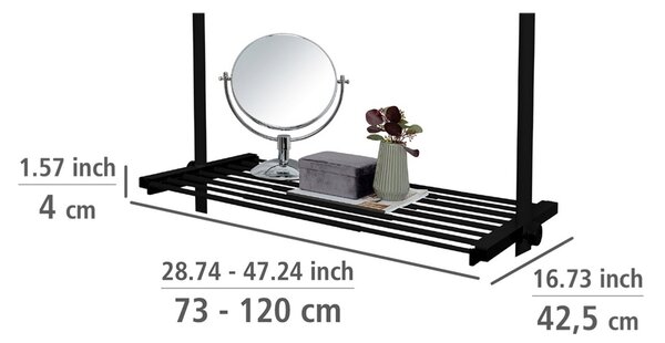 Wenko Teleskopowa półka druciana Herkules, 73–120cm, czarna