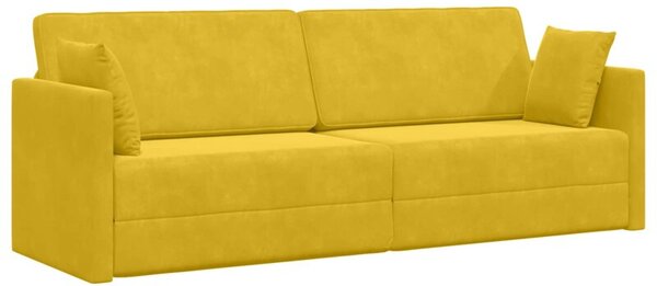 Sofa podÅogowa z funkcjÄ spania Å»Ã³Åty 213 x 76 x 77 cm aksamit