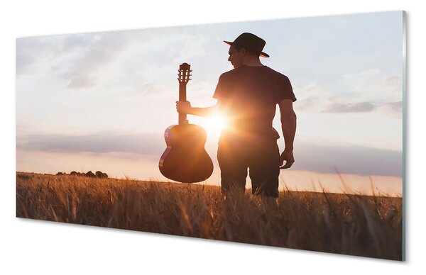 Obraz na szkle Gitara człowiek