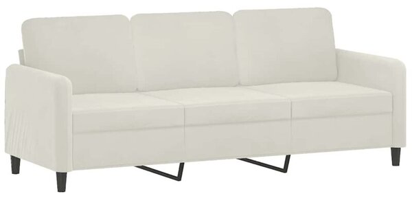 Sofa 3-osobowa, kremowy, 180 cm, tapicerowana aksamitem