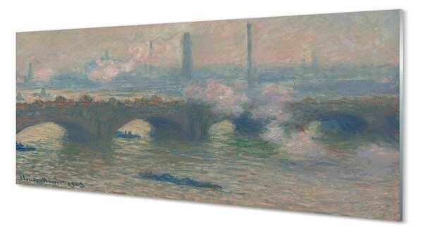 Obraz na szkle Most w Waterloo pochmurny dzień - Claude Monet