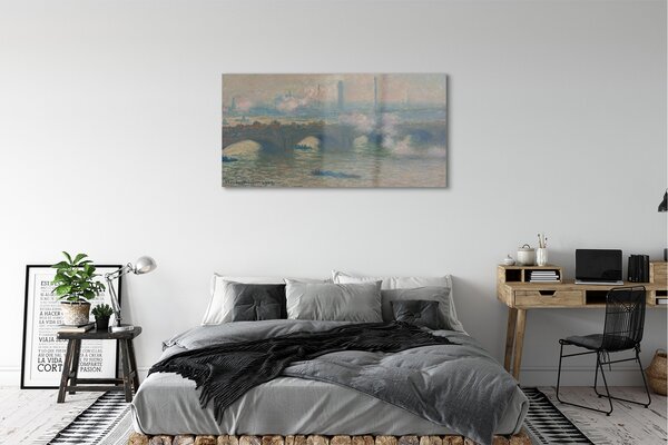 Obraz na szkle Most w Waterloo pochmurny dzień - Claude Monet