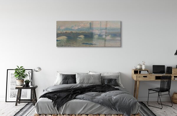 Obraz na szkle Most w Waterloo pochmurny dzień - Claude Monet