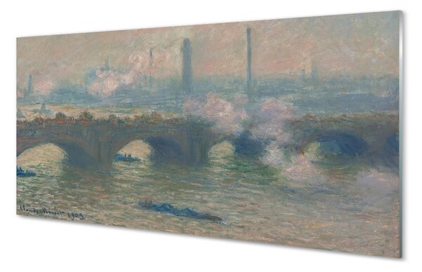 Obraz na szkle Most w Waterloo pochmurny dzień - Claude Monet