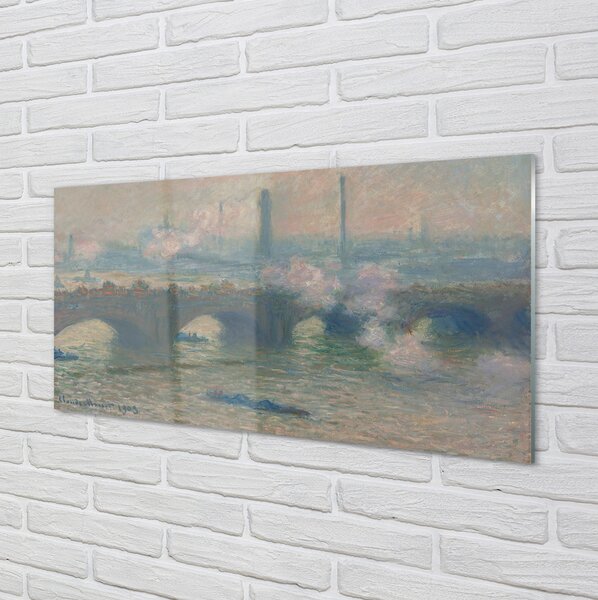 Obraz na szkle Most w Waterloo pochmurny dzień - Claude Monet