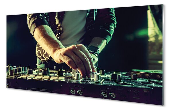 Obraz na szkle Konsola DJ słuchawki
