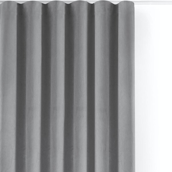 Szara aksamitna zasłona częściowo zaciemniająca (dimout) 200x250 cm Velto – Filumi