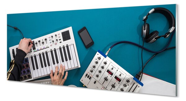 Obraz na szkle Konsola DJ słuchawki