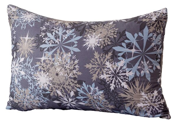 Poszewka na poduszkę z mikrofibry SNOWFLAKE 50x70 cm, niebieskoszara