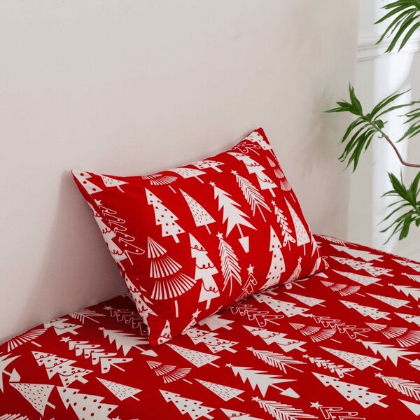 Prześcieradło i poszewka na poduszkę CHRISTMAS TREES Rozmiar: 50 x 70 cm | 140 x 240 cm