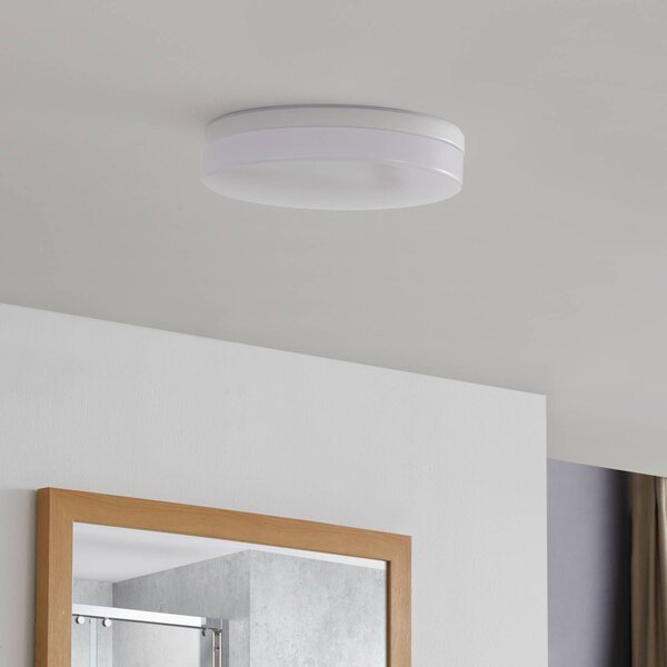 Lampa sufitowa LED Wynion PRIOS, możliwość ściemniania, biały / opal, łazienka, tworzywo sztuczne, nowoczesny