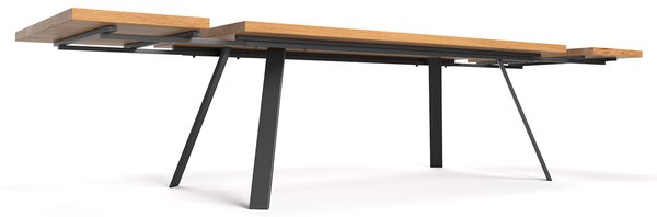 Rozkładany stół Lige z naturalnego drewna Buk 160x90 cm Jedna dostawka 50 cm