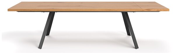 Rozkładany stół Lige z naturalnego drewna Buk 160x90 cm Jedna dostawka 50 cm