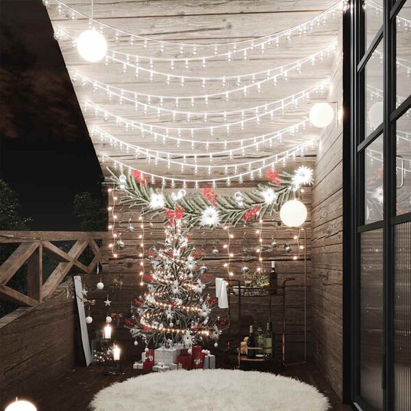Lampki świąteczne, 40 m, 400 diod LED, zimna biel, 8 funkcji