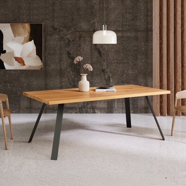 Stół Lige z naturalnego drewna Dąb 240x80 cm