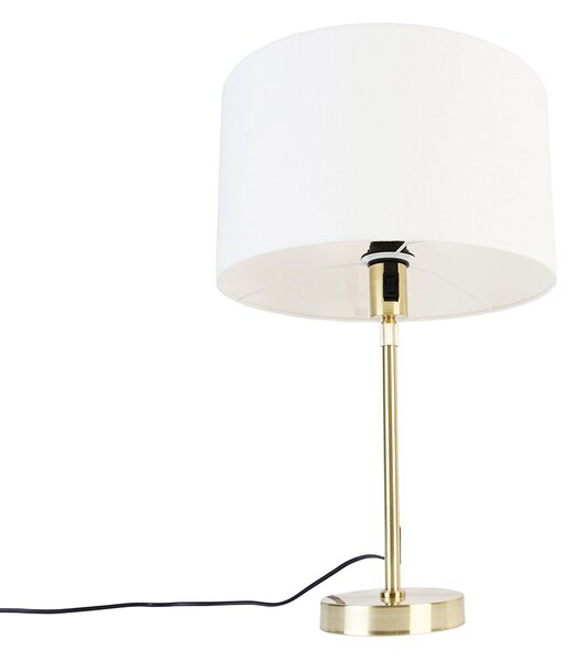 Lampa stołowa złota regulowana z kloszem białym 35 cm - Parte