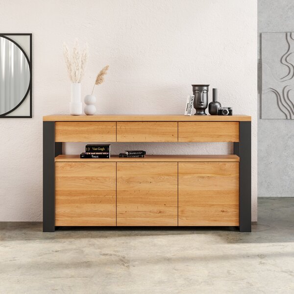 Komoda funkcjonalna loftowa Hylde Olcha 140 cm