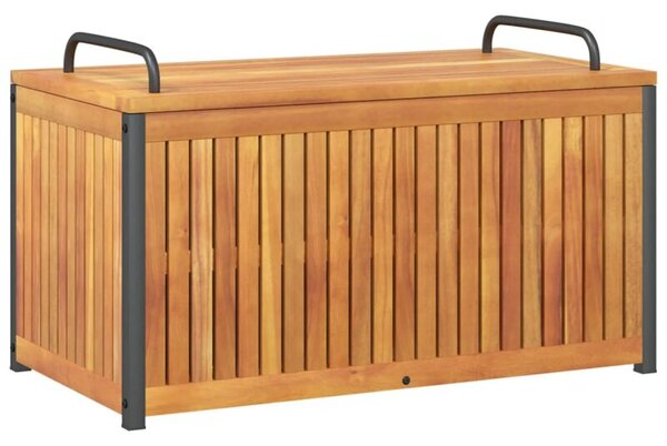 Skrzynia ogrodowa, 85x45x45/53 cm, drewno akacjowe i stal
