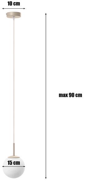Lampa wisząca Aurelia beżowa z 1 kulistym kloszem