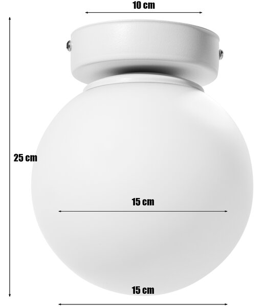 Lampa sufitowa Aurelia biała z 1 kulistym kloszem