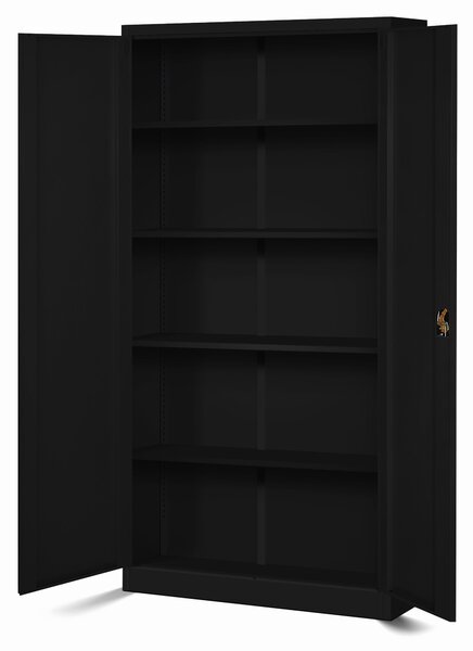 Zestaw 4x biurowa szafa metalowa na akta JAN H, 900 x 1950 x 400 mm, czarna