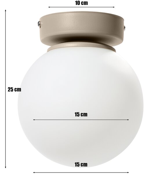 Lampa sufitowa Aurelia beżowa z 1 kulistym kloszem