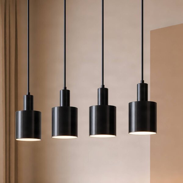Lampa wisząca Ovelia Lindby, możliwość ściemniania, czarny, salon / jadalnia, metal, nowoczesny