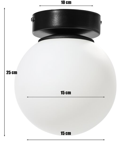 Lampa sufitowa Aurelia czarna z 1 kulistym kloszem