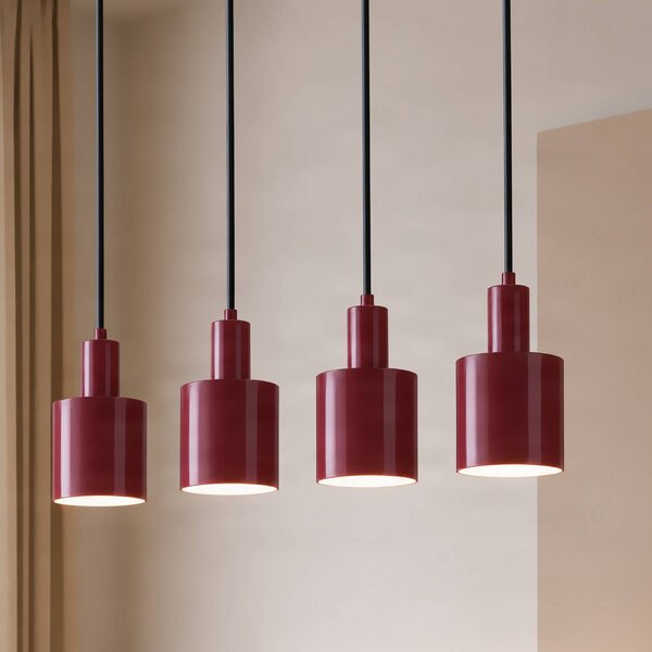 Lampa wisząca Ovelia Lindby, możliwość ściemniania, czerwony, salon / jadalnia, metal, nowoczesny