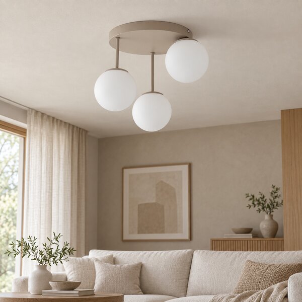 Lampa sufitowa Aurelia 3xE27 led beżowa kule