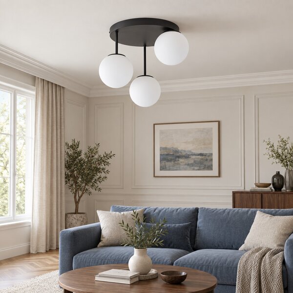 Lampa sufitowa Aurelia 3xE27 led czarna kule