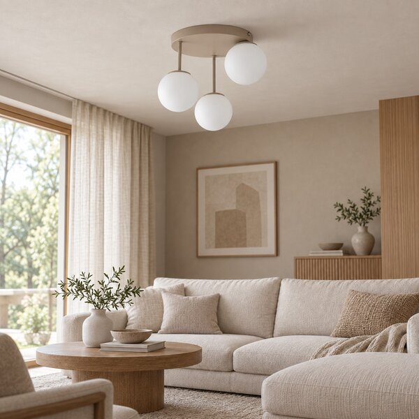 Lampa sufitowa Aurelia 3xE27 led beżowa kule